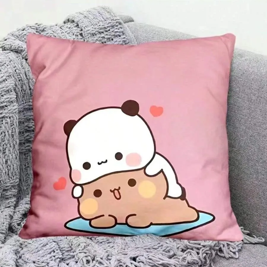 Yier Panda Bantal Comel Bubu Dudu Kartun Bantal Persegi Kawaii Anime Pinggang Lembut Sofa Kusyen Kereta Hiasan Bilik Tidur Rumah — image 14