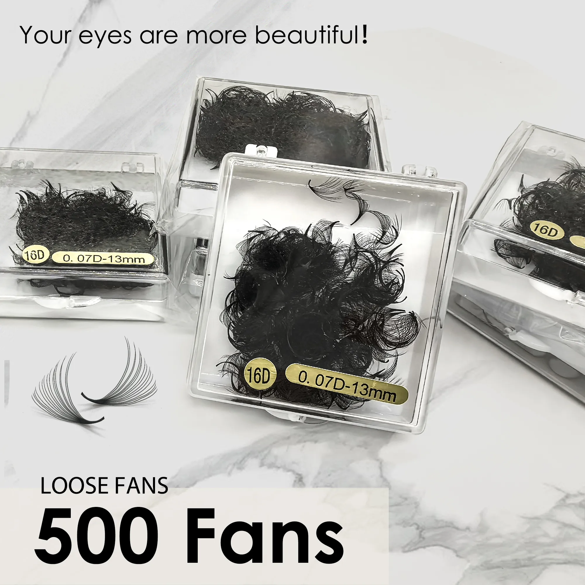 Tbestt Sharp Thin Pointy Base Premade Fans Lashes 5D 6D 8D 10D 12D Middle Stem Russian Volume Fans Eyelash Extensions — image 6