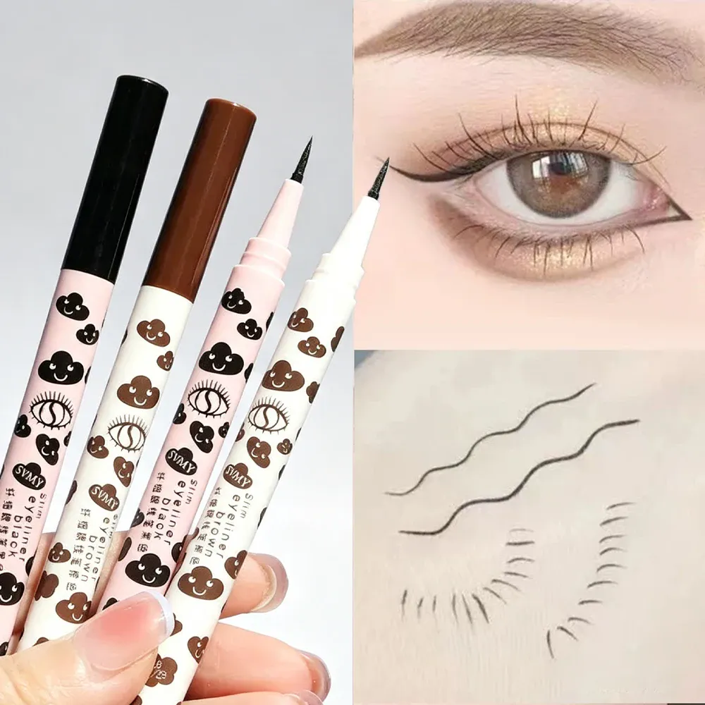 Ultracienki naturalny matowy eyeliner w płynie wodoodporny szybkoschnący dolny jedwabnik do rzęs długopis wysoki pigment gładki narzędzie do makijażu oczu — image 6