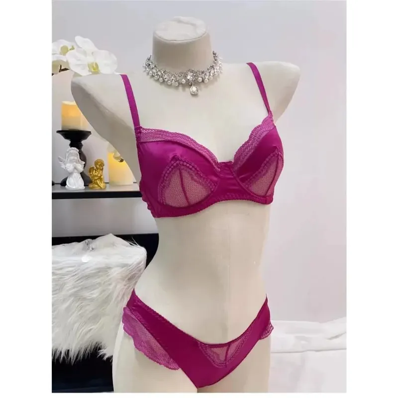 Wanita Satin Lace Underwire Bra 32-38AB Ultra Nipis Minimizer Bra Sisi Sokongan Anti Sag Mengumpul Payudara Pakaian Dalam Perancis — image 2