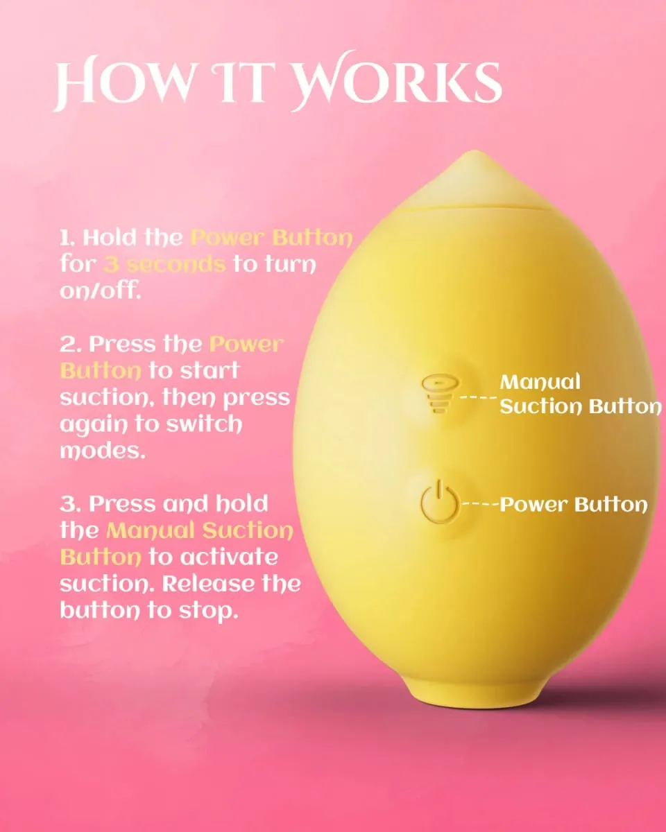 Stimolatore clitorideo vibratore succhiatore al limone con 10 modalità di suzione Ventosa clitoridea in silicone Giocattolo sessuale per coppie da donna 18+ — image 4