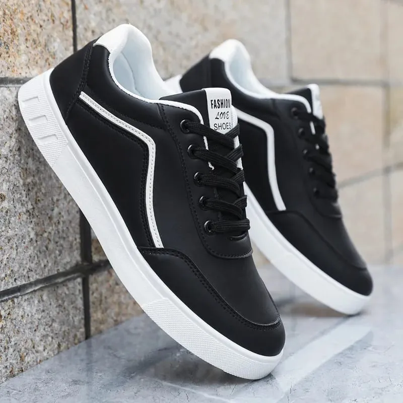 Sneakers vulcanizzate bianche per uomo basse scarpe comode stringate moda taglie forti 39-48 autunno primavera — image 5