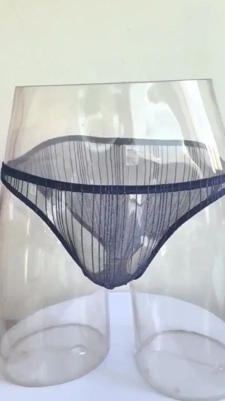 Erkek Seksi İç Giyim, Şeffaf ve Eğlenceli Örgü İnce Şeffaf Çabuk Kuruyan Üçgen Pantolon, Düşük Bel Nefes Alabilen İç Giyim — image 4