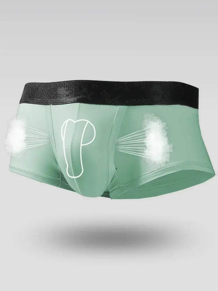 Spermatiska kalsonger herr issilke sommartunna pojkar scrotal buttonstock split varicose boxershorts