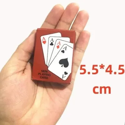 Bermain Poker Mini Kartu Menyenangkan Siswa Permainan Papan Penghilang Stres Mainan Kecil Bermain Poker Ujung Jari Kasual Mudah Dibawa
