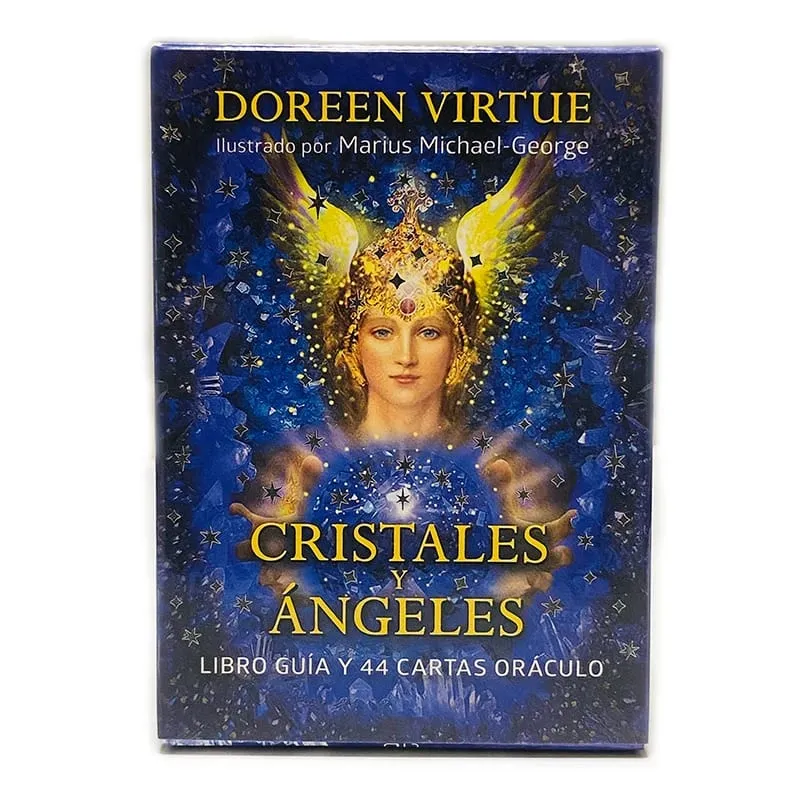 คริสตัล Angel การ์ด Oracle 44 Deck 10.4*7.4 ซม.สเปนรุ่น Fate Divination TAROT BOARD เกม Cristales Ángeles — image 1