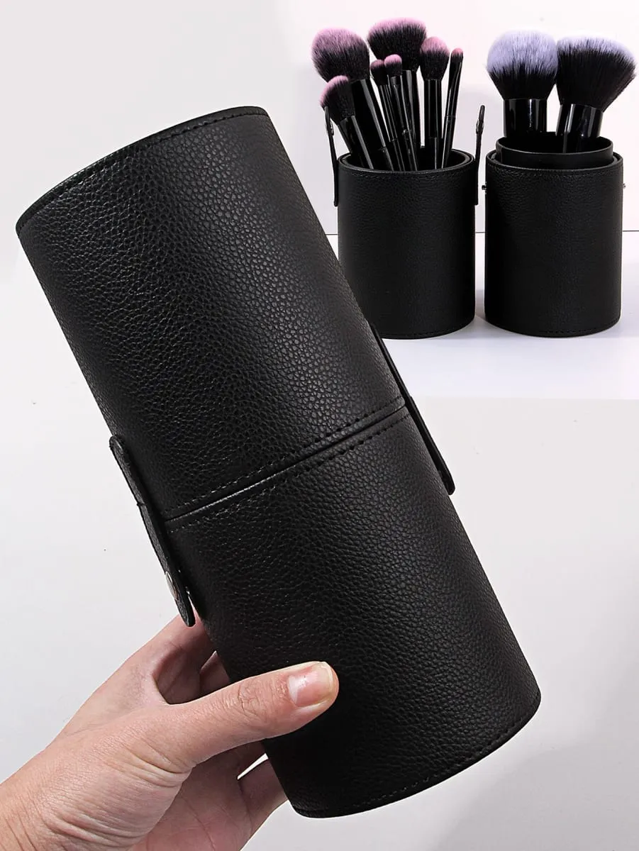 Držák štětců na make-up PU kůže Cestovní Prázdné kosmetické štětce Kbelík na tužky Štětce na make-up taška Organizér Nástroje na make-up — image 2