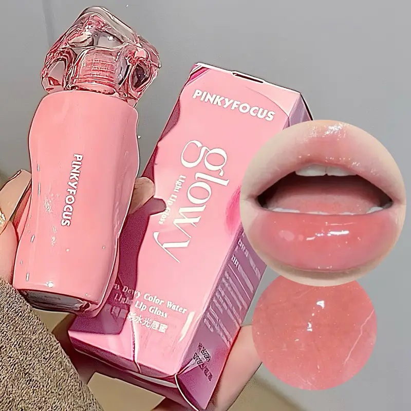 Pinkyfocus Rossetto Specchio lucido Lucidalabbra Idratante Succoso Tinta per labbra nude Rossetto per trucco naturale quotidiano a lunga durata — image 4