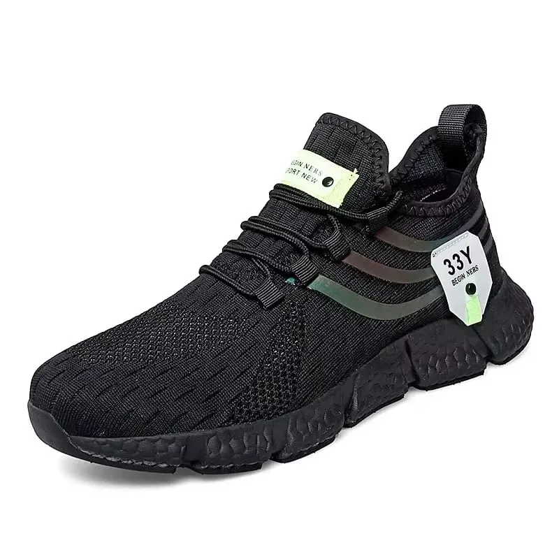 Men's Running Shoes High-quality Lightweight Mesh Design Breathable Comfortable Anti Slip Sole Track Field Running Lace Up Shoes