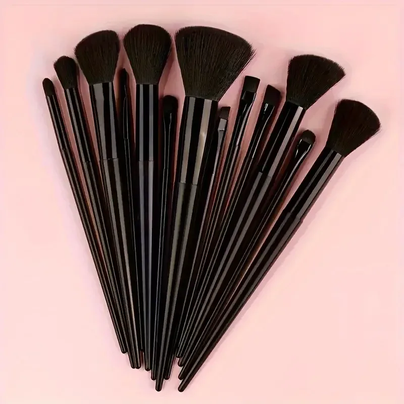 Conjunto de pincéis de maquiagem, 13 peças, sombra, base, iluminador, blush, corretivo, feminino, ferramenta de beleza macia, esponjas de beleza, polegar — image 21