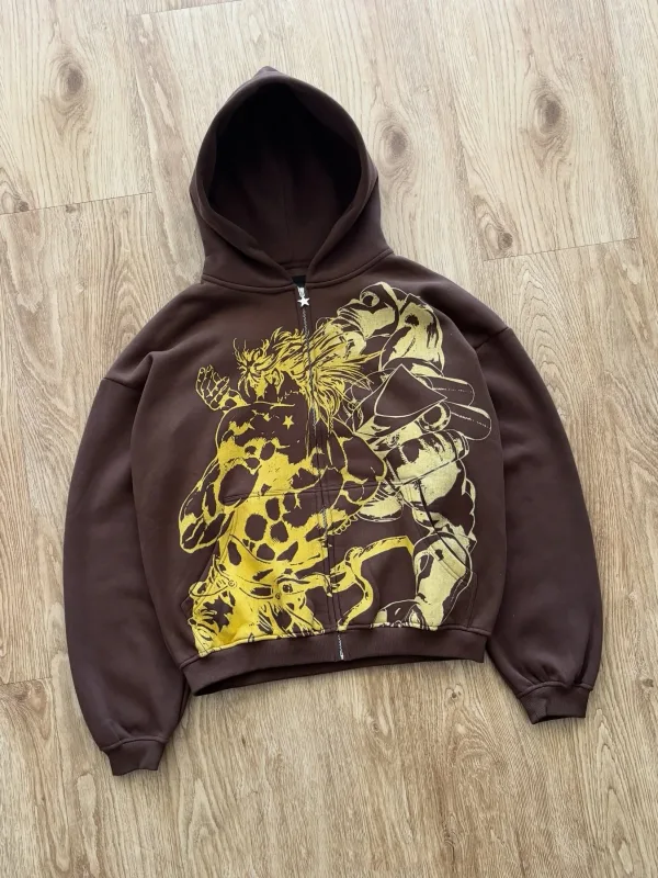 Hoodies Harajuku Oversized Mens Womens Jojo Bizarre Splicing Embroidery Zip Up Hoodie Hip Hop Couples Y2k Street Sweatshirt — image 11