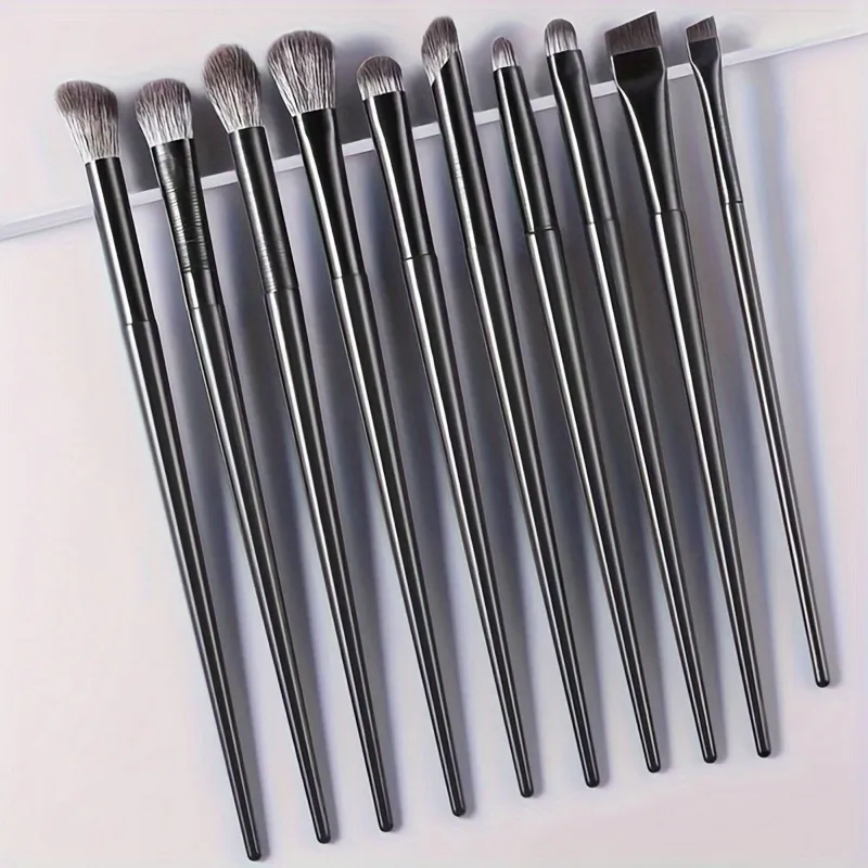 10Pcs Soft Professional Eye Makeup Brush Set Blending Smudge Aegyo Sal Eyeliner Detail Small Precision Shadow Brushes — image 6