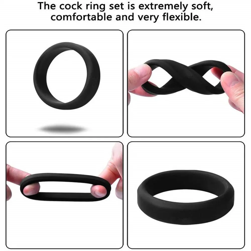 6 ชิ้นชายอวัยวะเพศชายแหวนแหวน Cock แขน Delay Ejaculation ซิลิโคนลูกปัด Time Lasting Erection เพศของเล่นสำหรับผู้ชายเกมสำหรับผู้ใหญ่ — image 5
