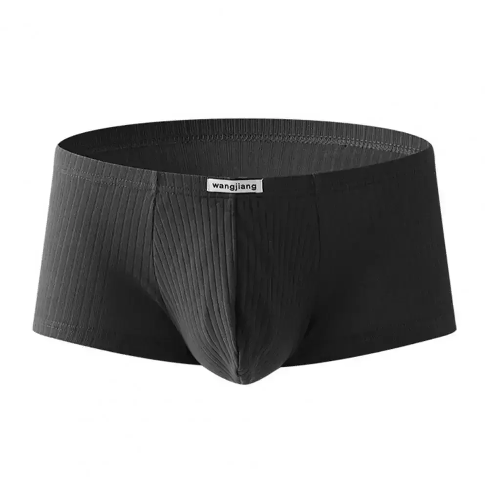 1PCS/3PCS/9PCS Men Boxer Shorts Low-rise Solid Color Ribbed Panties Underpants — image 14