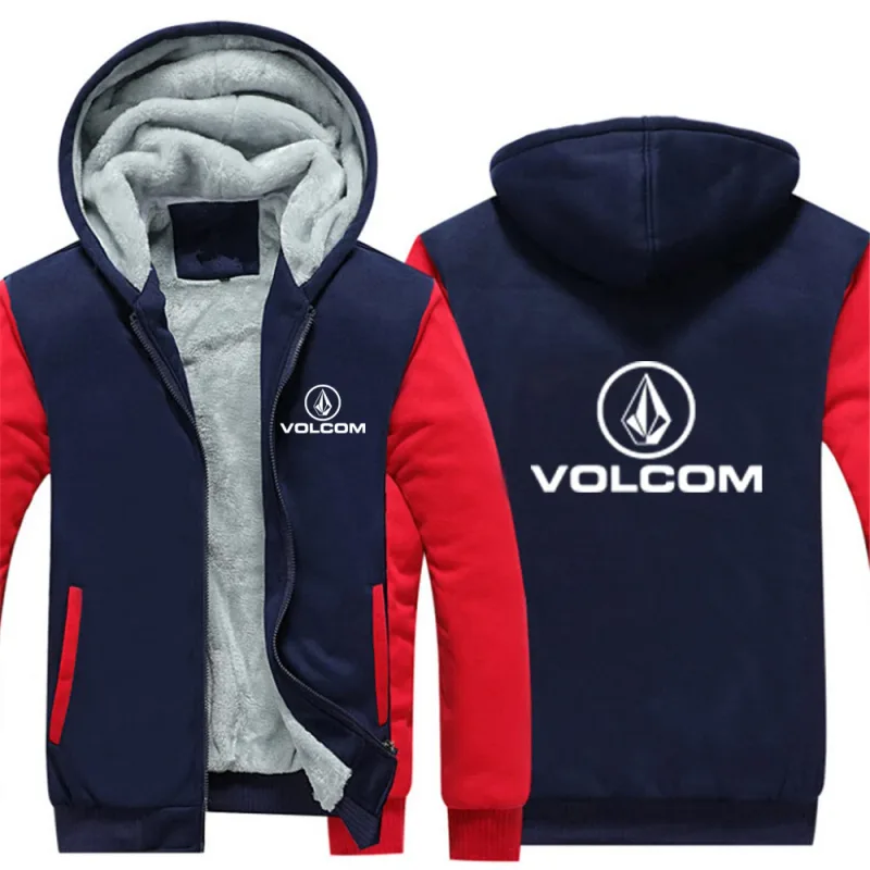 2025 Nuovo Addensare Giacca Calda Autunno E Inverno VOLCOM Stampa Fodera In Cotone da Uomo Cappotto Comodo Felpe Con Cappuccio Popolare