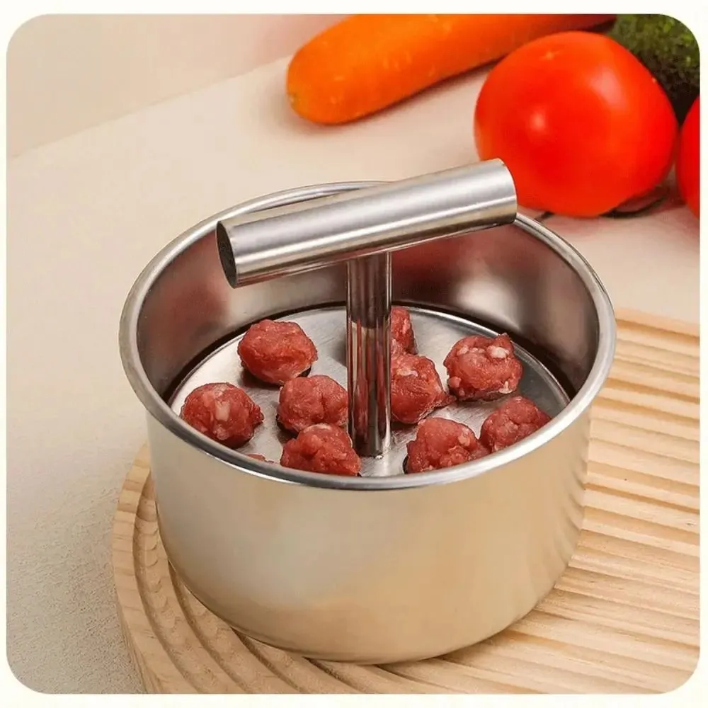 Edelstahl-Handpresse, Fleischbällchen-Maker, effizientes kreatives Fleischbällchen-Maker-Werkzeug, manuell, schnell und einfach selbstgemachte Fleischbällchen — image 4