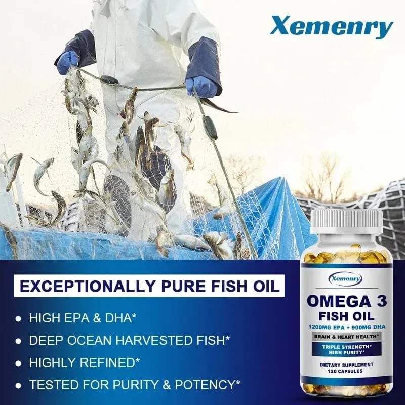 Minyak Ikan Omega 3 - Menyokong Sistem Saraf Otak Baik untuk Kardiovaskular & Kesihatan Kulit Antioksidan — image 3