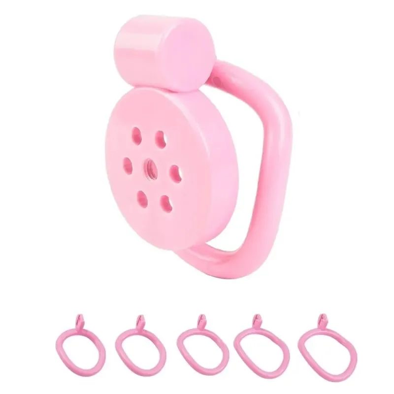 Set Steker Kandang Kesucian Penis Pria Kandang Kesucian Kecil 5 Cincin Ayam dengan 3 Sumbat Uretra Mainan Seks Pria Budak Perbudakan Penis — image 3