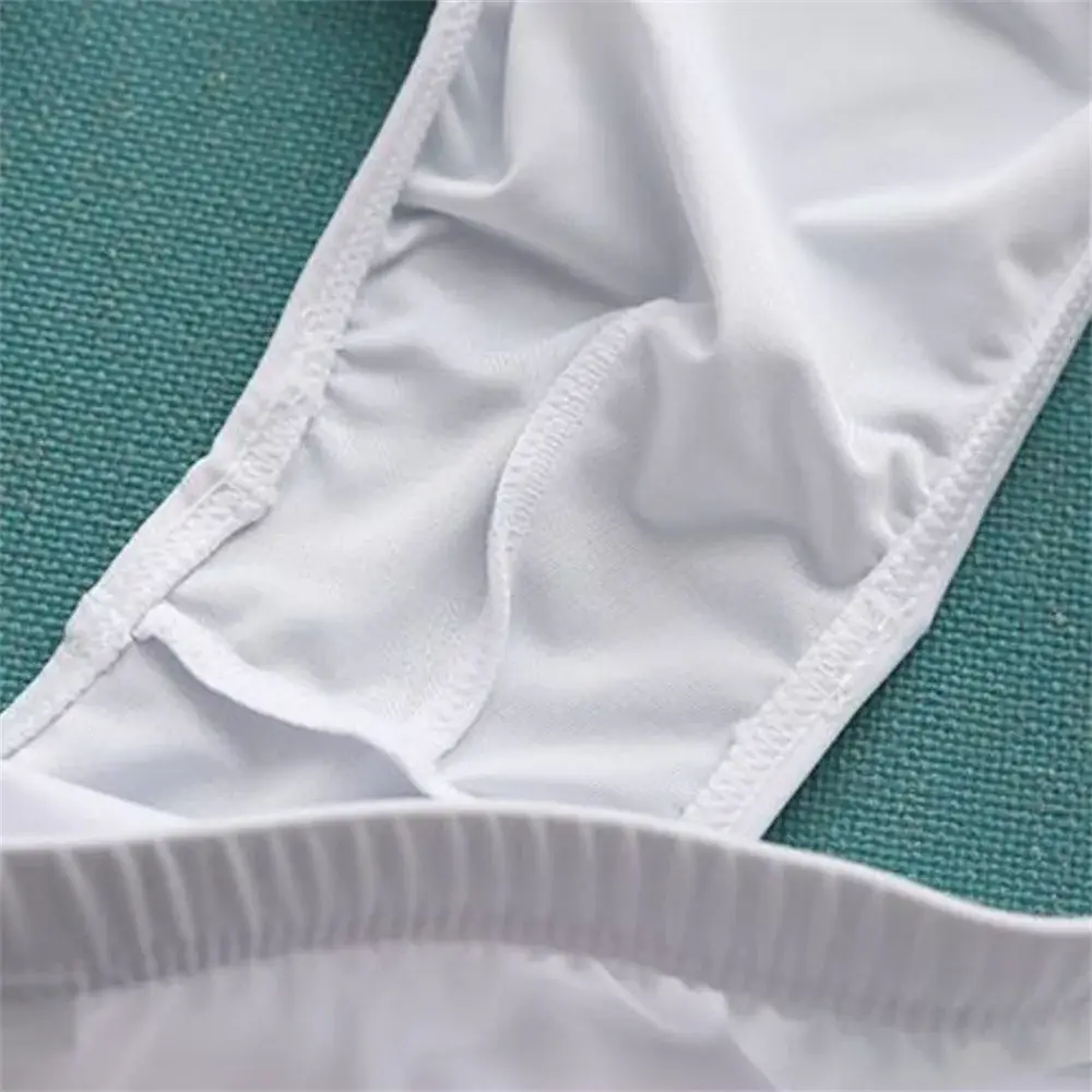 Man Ice Silk Bulge Pouch Underwear Breathable Seamless Briefs Summer Thin Boys Sports Low Waist Sexy Summer Panties — image 9