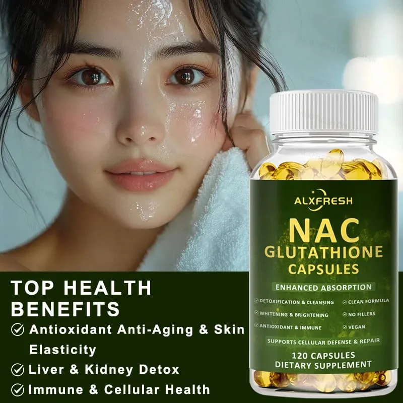 Premium NAC + Glutatione Complex Detox e potenziamento antiossidante con vitamina C | Supplemento per la salute del sistema immunitario a supporto del fegato