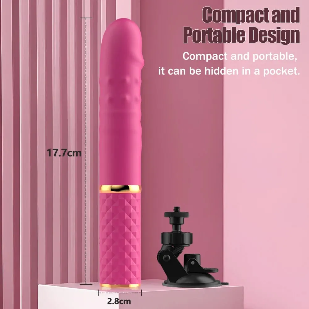 Alat penggetar dildo boleh tarik automatik wanita G-spot faraj melancap rangsangan klitoris urut mesin seks produk dewasa