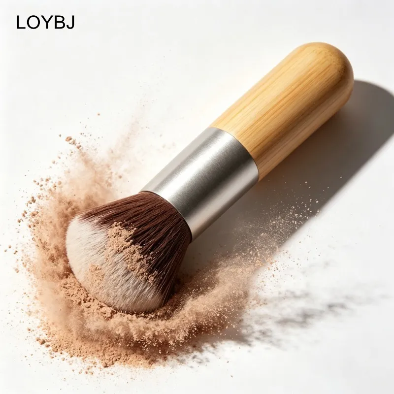 Bamboe handvat Foundation Brush Los poeder Make-up kwasten Blush Contour Vloeibare Foundation Cream Professionele gezichtsschoonheidstools — image 3