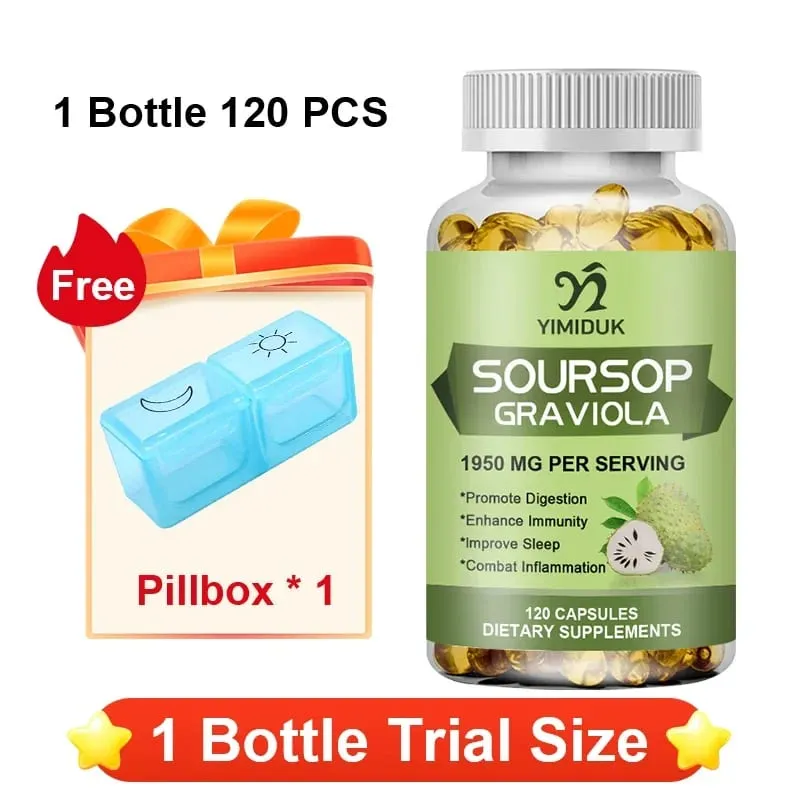 Le capsule di Graviola Soursop da 1950 mg supportano una digestione sana del sistema immunitario, un sonno migliore e un'attività antiossidante naturale — image 11