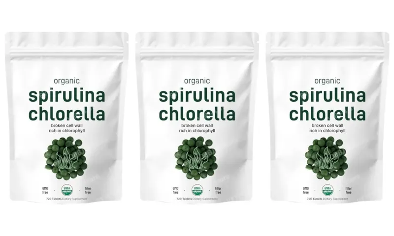 Organic Spirulina Chlorella Tablets 3000mg 720 Count Superfood Blend with Vegan Protein Energy Immunity Digestive Support — image 10