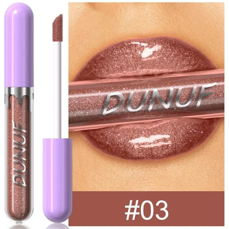 1pc Metallico Rossetto Liquido di Lunga Durata Glitter Lip Smalto Impermeabile Idratare Marrone Lip Tinta Lucido Shimmer Lipgloss Trucco