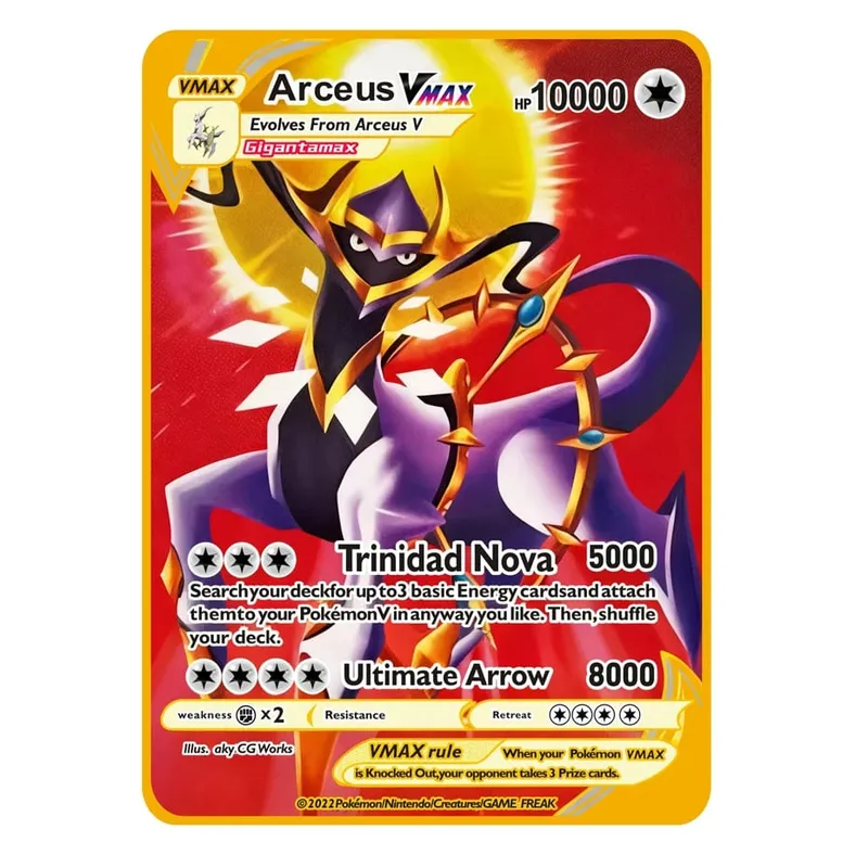 2026 ใหม่ Pokemon การ์ดโลหะ 10000 คะแนน Arceus Charizard Super Card Golden ภาษาอังกฤษ Mewtwo Vmax GX EX อะนิเมะคอลเลกชันการ์ดของขวัญ — image 37