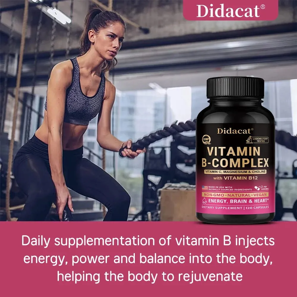 Usable Unisex Active Vitamin B Complex Highly Effective and Easily Absorbed - Immune Energy and Metabolic Supplement