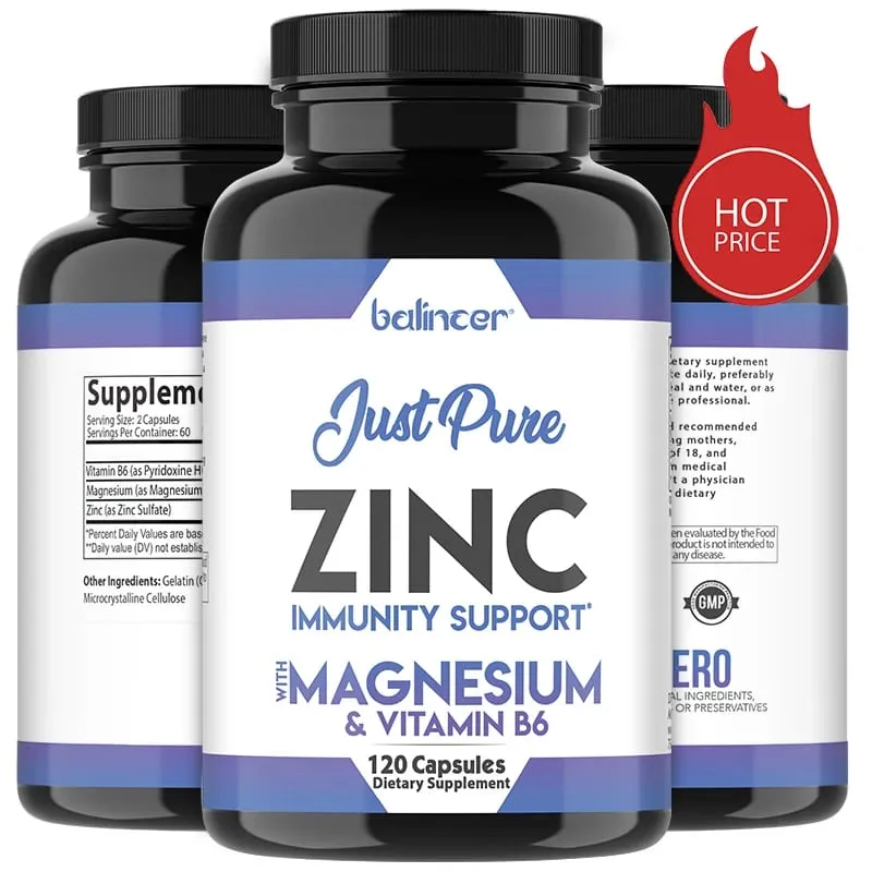 Zinc Supplements - Promotes Energy Production Supports Immune System and Overall Health Non-GMO Gluten-Free — image 1