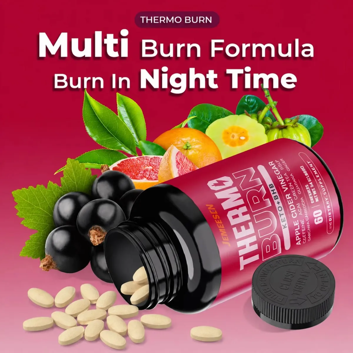 Tablet Pembakar Lemak Formula Alami dengan Campuran BHB Premium + Berry Brasil – Suppo Detoksifikasi Lembut dan Manajemen Berat Badan — image 7