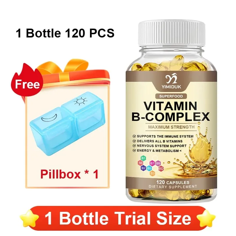 Kapsul Vitamin B-Kompleks dengan Vitamin B12 & Biotin Menyokong Tulang Saraf Metabolisme Kesihatan Otak & Jantung Tenaga Imun — image 11