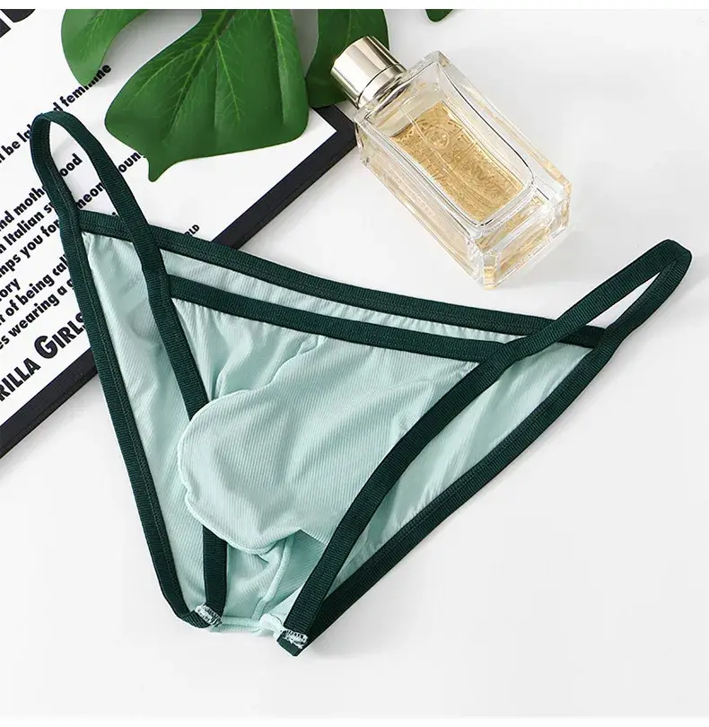 Slip taille basse en soie glacée pour hommes, slip en fil respirant, sous-vêtements — image 10