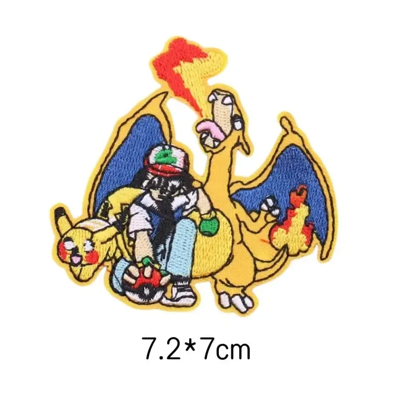 Tambalan Kain Stiker Pakaian Pikachu Jahit Tambalan Bordir Applique Besi Pada Pakaian Kartun Dekorasi Garmen DIY — image 42