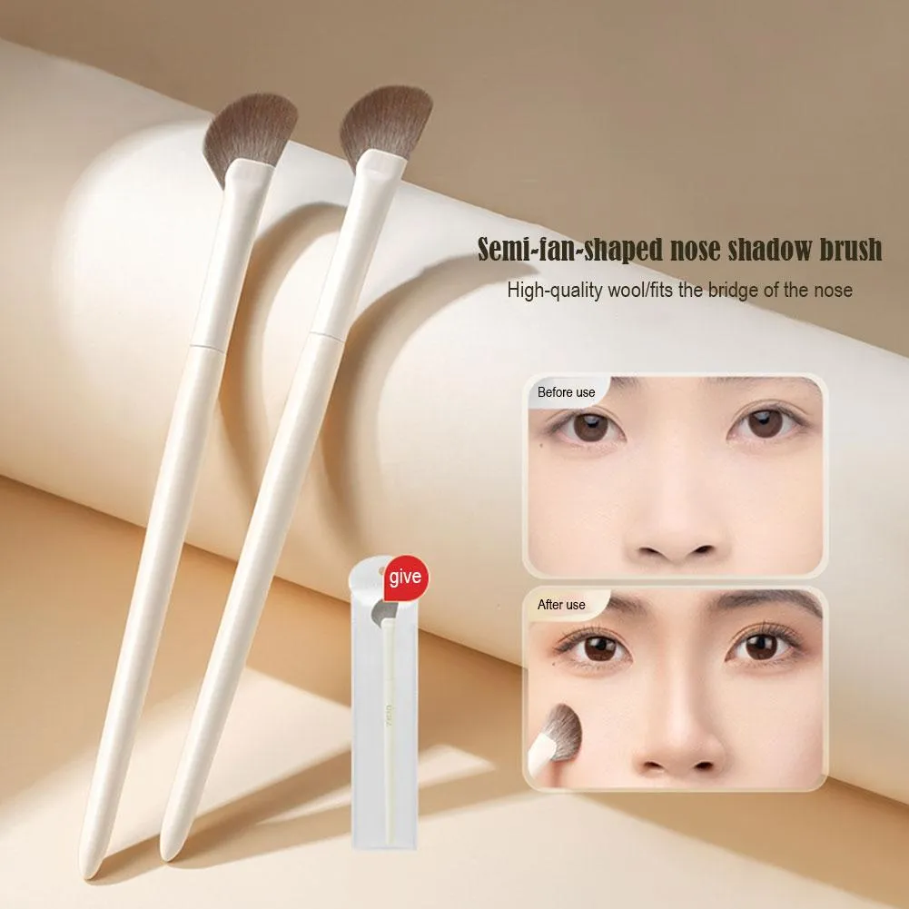 1Pcs 코 컨투어 브러쉬 전문 코 섀도우 브러쉬 하프 섹터 컨투어 메이크업 브러쉬 천연 아이 섀도우 스머지 메이크업 브러쉬 — image 1