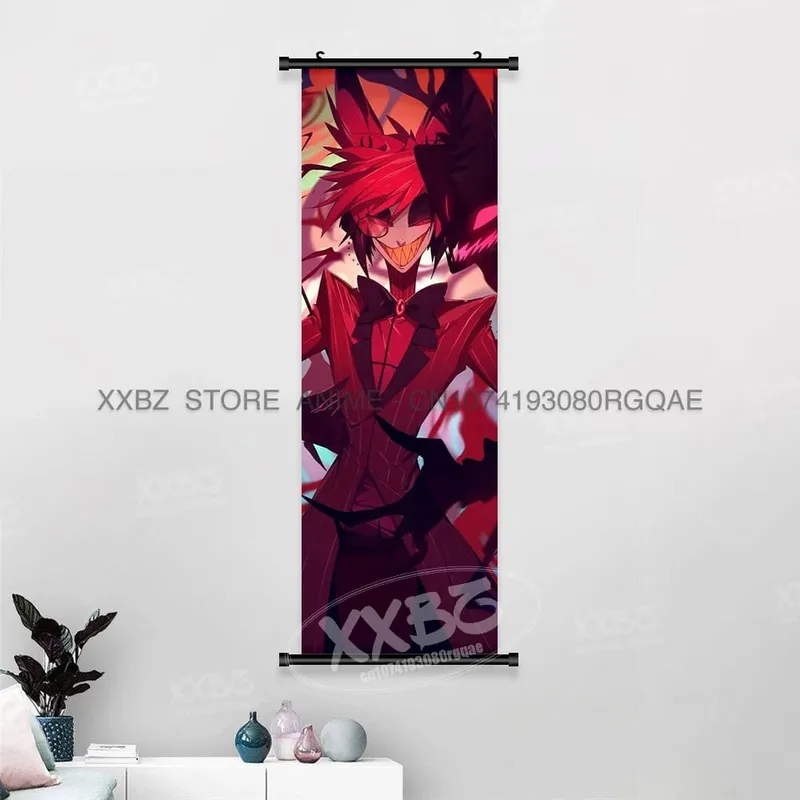 Simple Black Comedy Hazbin Hotel Home Decoration Hanging Painting Cartoon Wall Artwork Scrolls Picture Room Canvas Print Posters — image 11