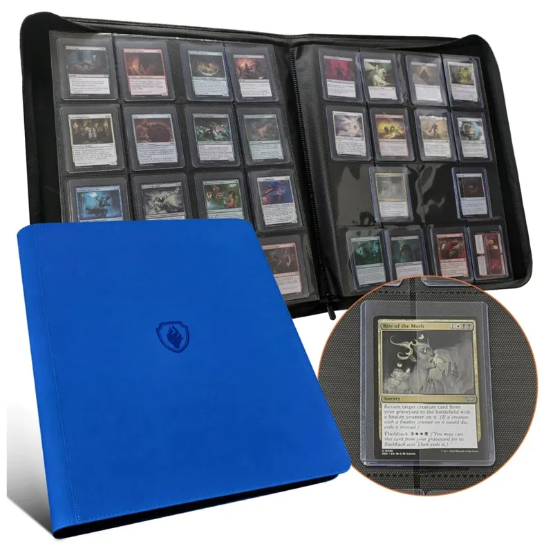 Carpeta de carga superior de 16 bolsillos con capacidad para 640 cargadores superiores: fundas premium para carpetas de carga superior para tarjetas rígidas de 3' x 4'