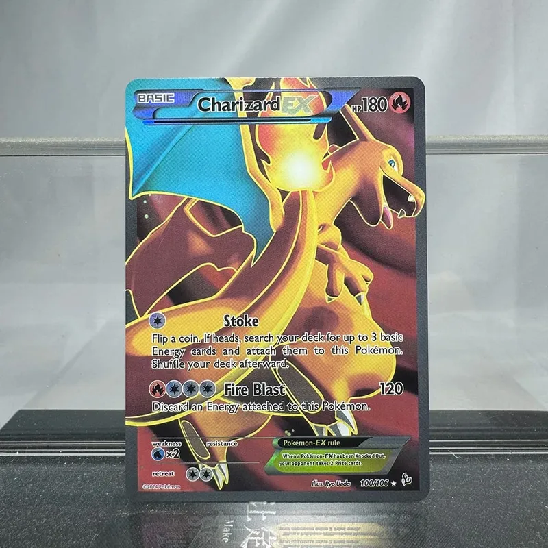 Charizard PTCG Single Collection Card 1. vydání 1996 Vmax Ex Rare Rainbow Card PKM Proxy karty Hračky Dárky — image 23