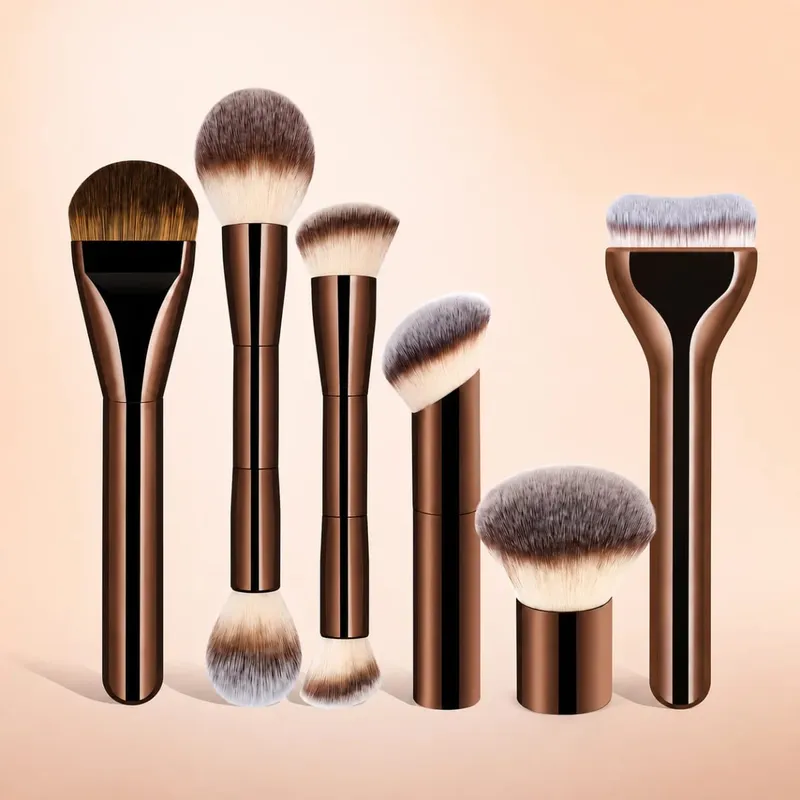 Set di pennelli per trucco da 6 pezzi Set di pennelli per fondotinta liquido professionale Pennello per fondotinta Pennello per fondotinta Pennello per fard Pennello in polvere sciolto Bru