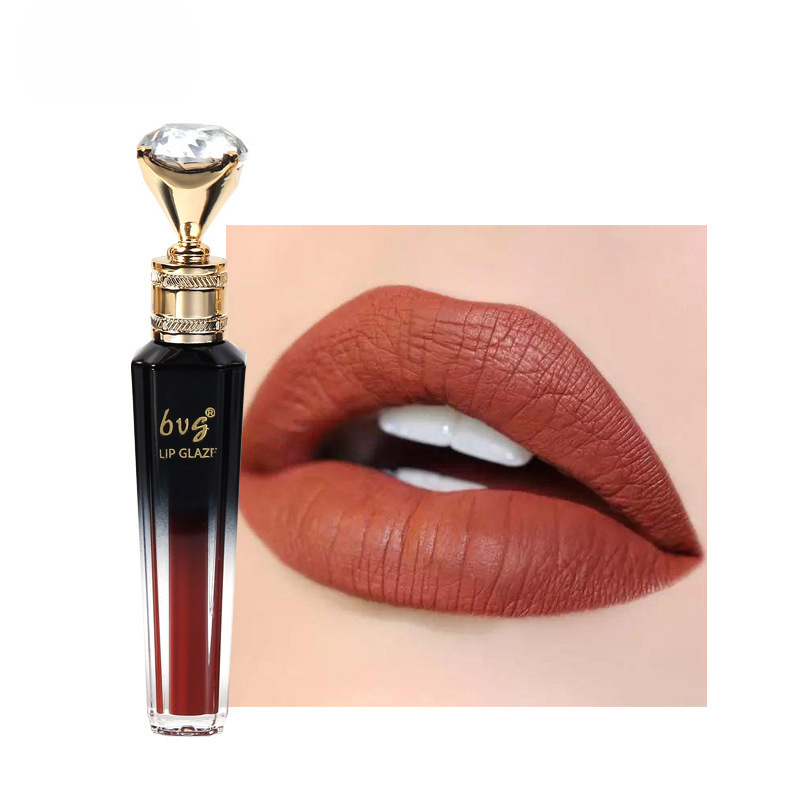Lip Gloss Holdbar Fugtgivende Vandtæt Ikke-fadende Non-stick Cup Farve Holdbar Velvet Mat Lip Gloss Kosmetik til kvinder — image 11