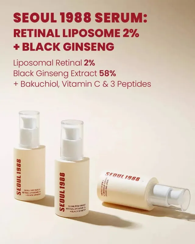 เซรั่ม 1988 : Retinal Liposome 2% + Black Gingeng 30ml/1.01fl.oz | สารสกัดจากโสมดำ 58% พร้อมเรตินอล บาคุชิล ไวต้า — image 2