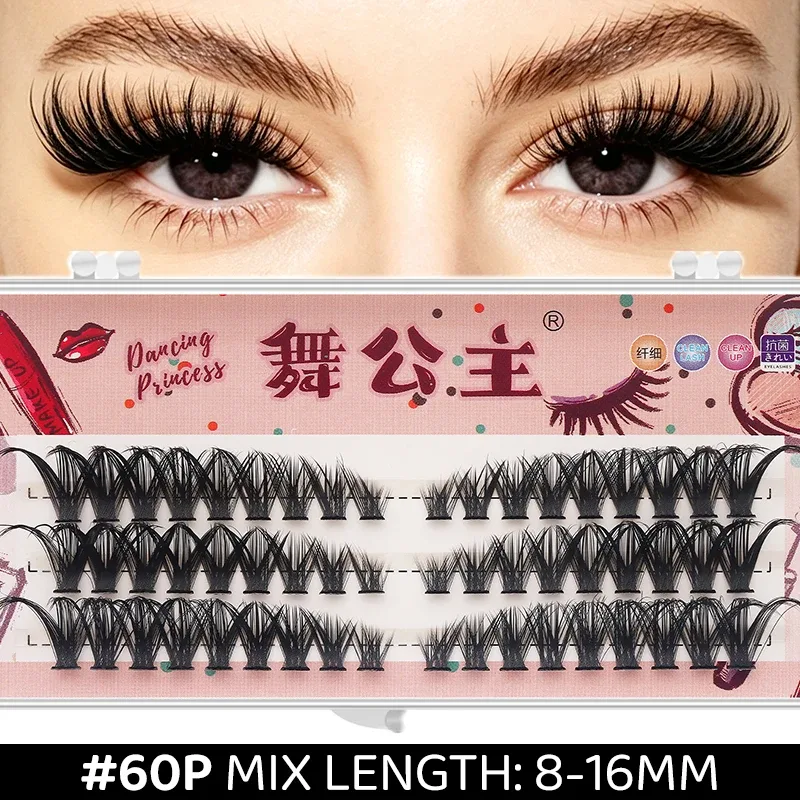 3 linhas diy grosso individual cluster extensões de chicote segmentado natural lash clusters estilo olho auto-enxerto cílios maquiagem