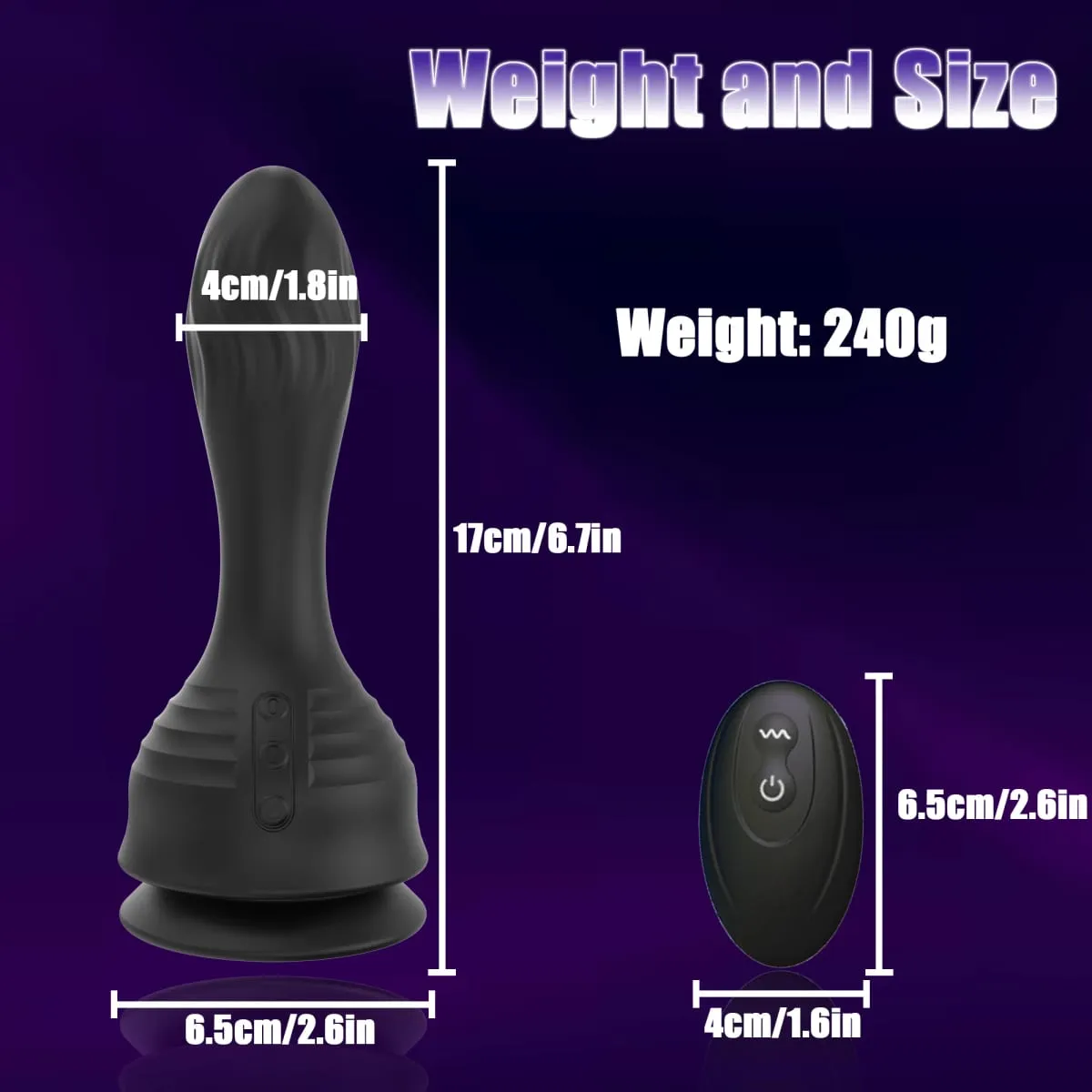 Remote Control Inflatable Butt Plug Vibrator na may 10 Swing Modes Suction Cup Vibrating Prostate Massager Anal Sex Toy para sa mga Babae — image 6