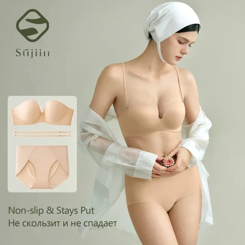Sommer Liebsten Bh Set für Frauen Sexy Drahtlose Nahtlose Push-Up Unsichtbare Bhs Rohr Tops Weibliche Unterwäsche MX266 + N194 — image 2