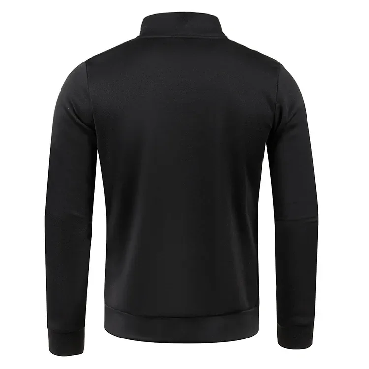 Autumn Men's Half Zipper Sweatshirt Long Sleeve Solid Color Pullover Turtleneck Streetwear Winter Warm Jacket Sport Coats — image 3