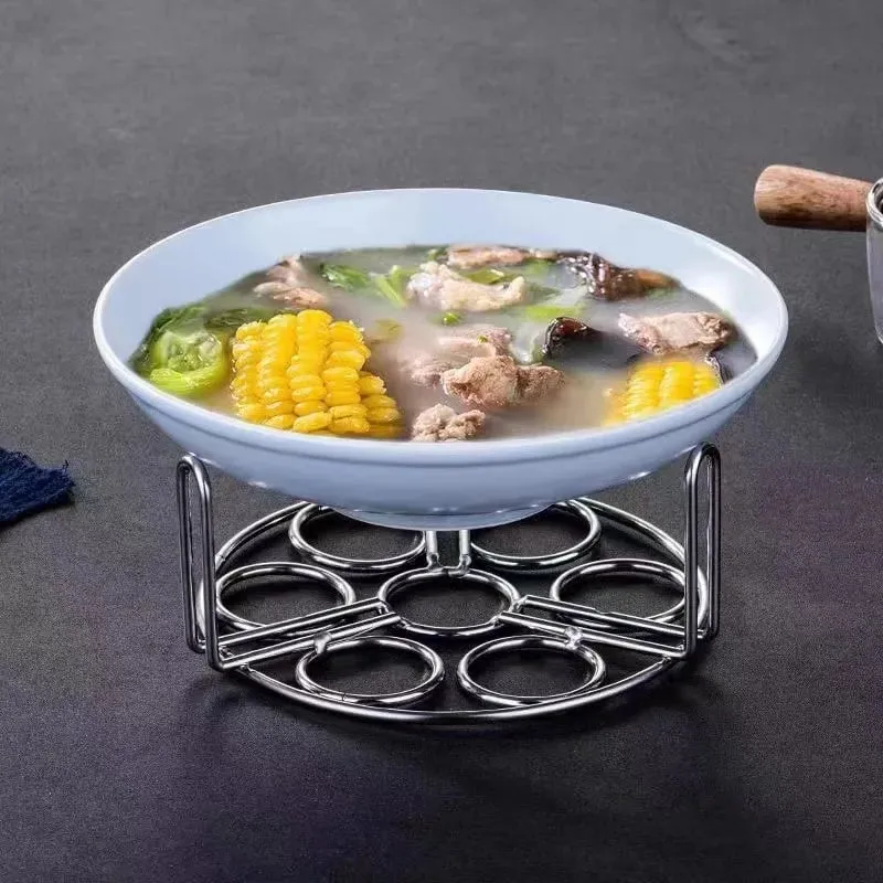 Rack de ovos a vapor de aço inoxidável, multifuncional, para uso doméstico, prateleiras mais grossas de isolamento térmico, pés altos, prateleiras para ovos cozidos no vapor, 1 peça — image 5