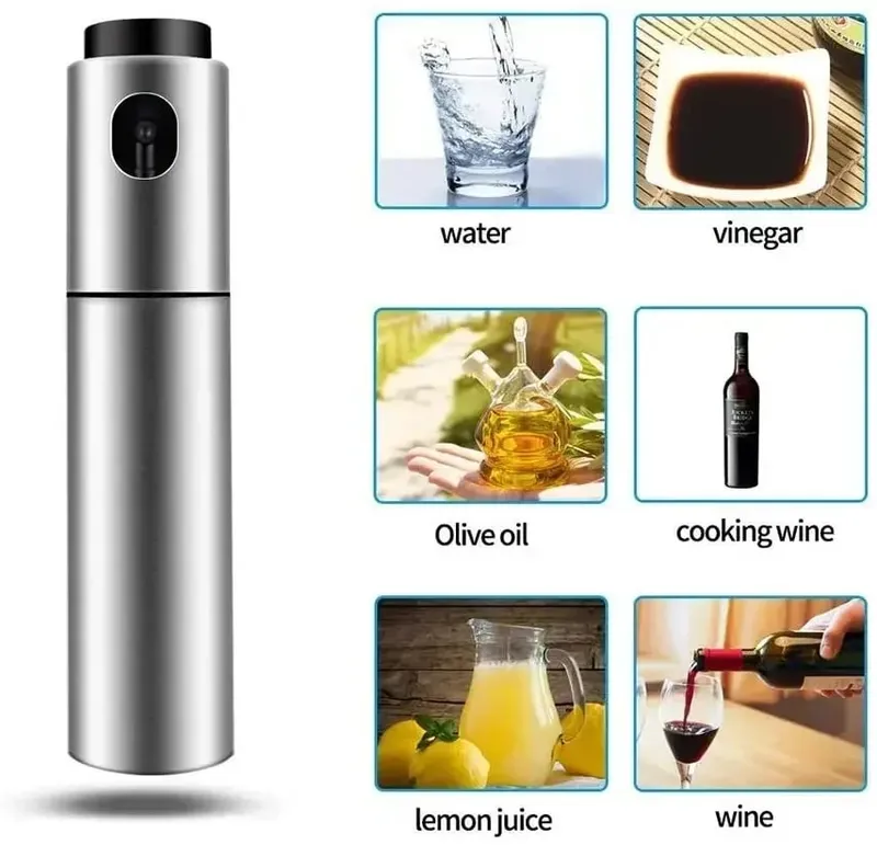 100ML 304 Stainless Steel BBQ Olive Oil Spray Diffuser For Kitchen Dispenser Bottle Squirt Container Vinegar Fuel Injection Pot