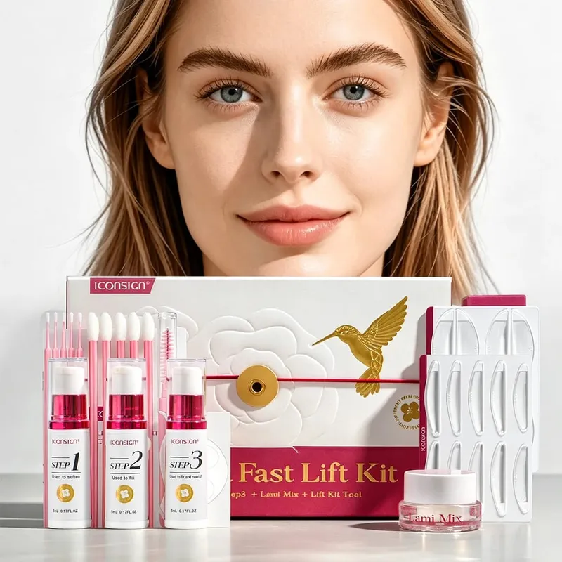 Sistem Mengangkat Bulu Mata Pantas Tanpa gam Korea Camellia Bulu Mata Laminasi Kening Mengangkat Perm Makeup Kosmetik Kit Penuh